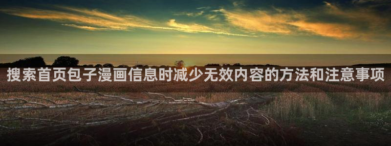 梦漫漫画免费看漫画APP：搜索首页包子漫画信息时减少无效内容的方法和注意事项